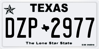 TX license plate DZP2977