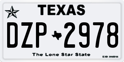 TX license plate DZP2978