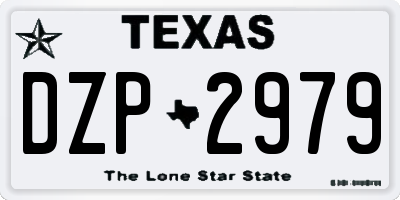 TX license plate DZP2979