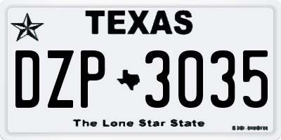 TX license plate DZP3035