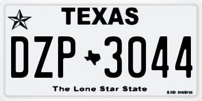 TX license plate DZP3044