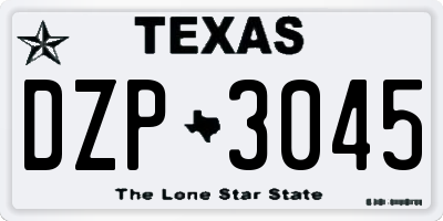 TX license plate DZP3045