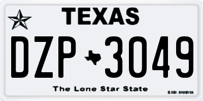 TX license plate DZP3049