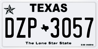 TX license plate DZP3057