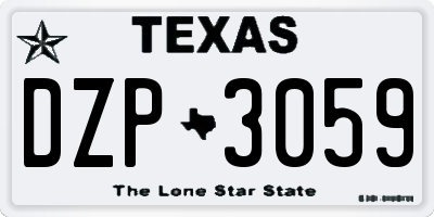 TX license plate DZP3059