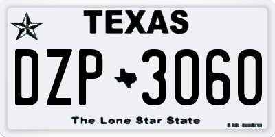 TX license plate DZP3060