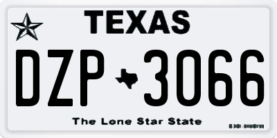TX license plate DZP3066