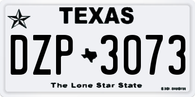 TX license plate DZP3073