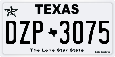 TX license plate DZP3075