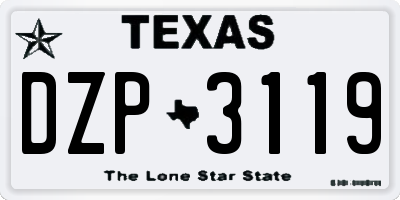 TX license plate DZP3119