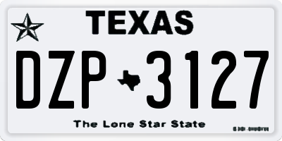 TX license plate DZP3127
