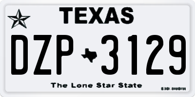 TX license plate DZP3129