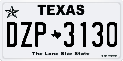 TX license plate DZP3130