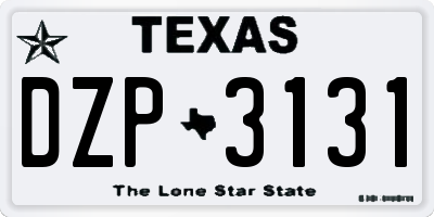 TX license plate DZP3131