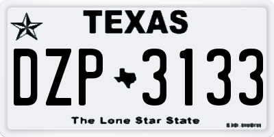 TX license plate DZP3133