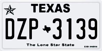 TX license plate DZP3139