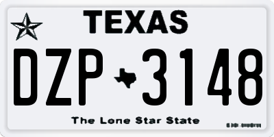 TX license plate DZP3148