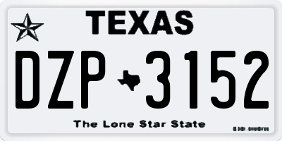TX license plate DZP3152