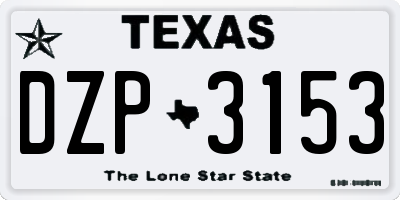 TX license plate DZP3153