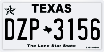 TX license plate DZP3156