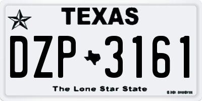 TX license plate DZP3161