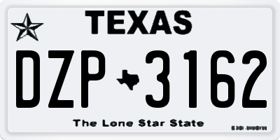 TX license plate DZP3162