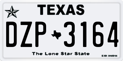 TX license plate DZP3164