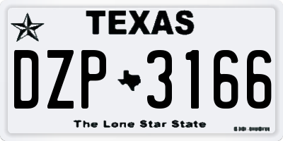 TX license plate DZP3166