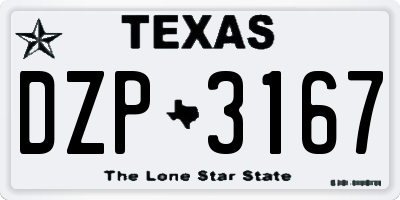 TX license plate DZP3167