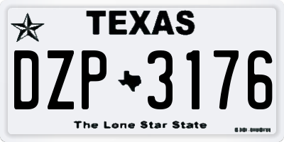 TX license plate DZP3176