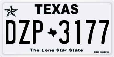 TX license plate DZP3177