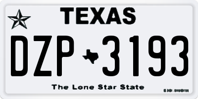 TX license plate DZP3193