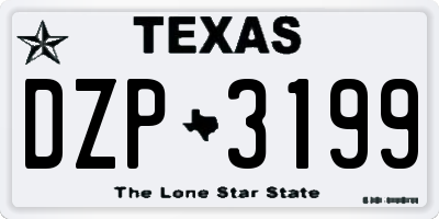 TX license plate DZP3199