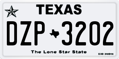 TX license plate DZP3202