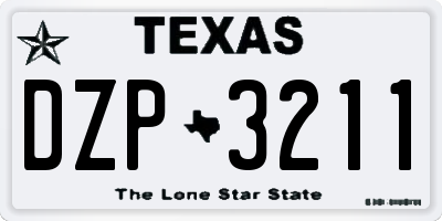 TX license plate DZP3211