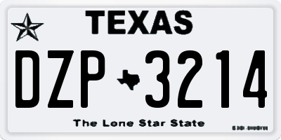 TX license plate DZP3214