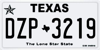 TX license plate DZP3219