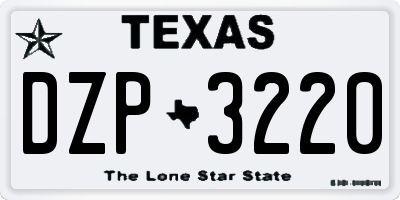 TX license plate DZP3220