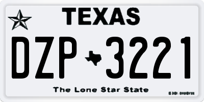 TX license plate DZP3221