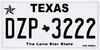TX license plate DZP3222