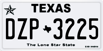 TX license plate DZP3225