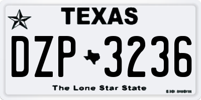 TX license plate DZP3236
