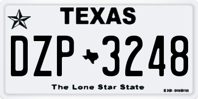 TX license plate DZP3248