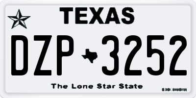 TX license plate DZP3252