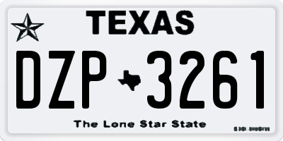 TX license plate DZP3261