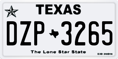 TX license plate DZP3265