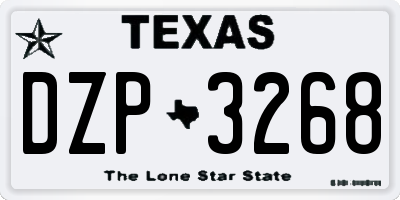 TX license plate DZP3268
