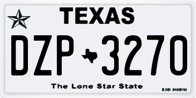 TX license plate DZP3270