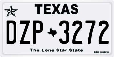 TX license plate DZP3272
