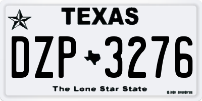 TX license plate DZP3276